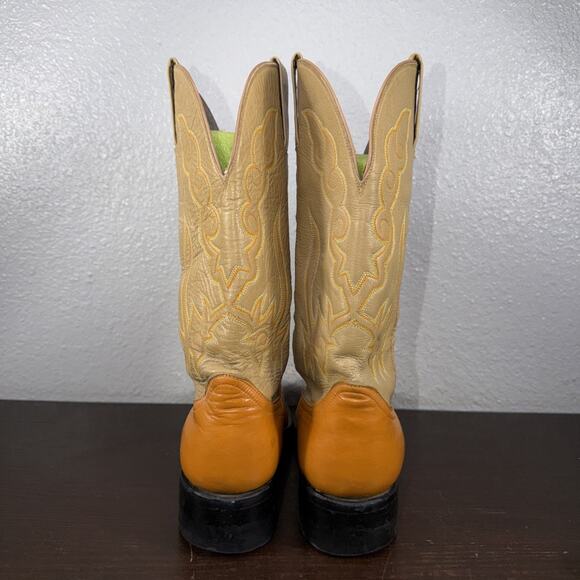 Unbranded Boots Mens Size 7.5 E Tan Butterscotch Leather Cowboy Western Boots main image 8